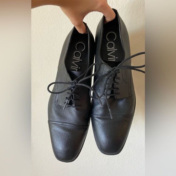 Calvin Klein Conner Small Tumbled Oxford Black Shoe CapToe Size 11.5 - Picture 11 of 13